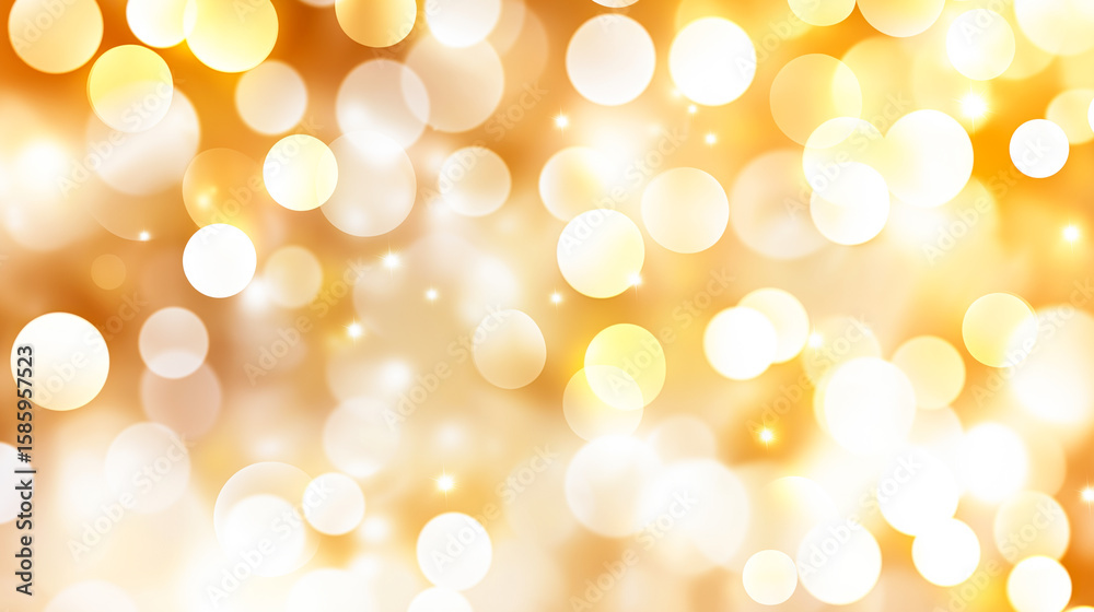 Golden bokeh lights creating festive christmas background Golden bokeh lights creating festive christmas background