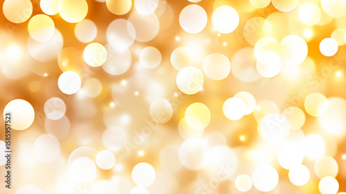 Golden bokeh lights creating festive christmas background