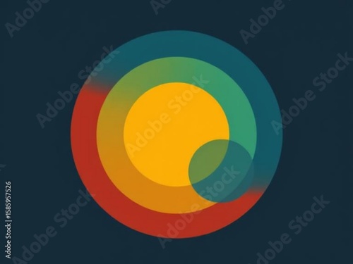 Free Download Composition of Geometric Circles in Flat Colours - GFXLoad