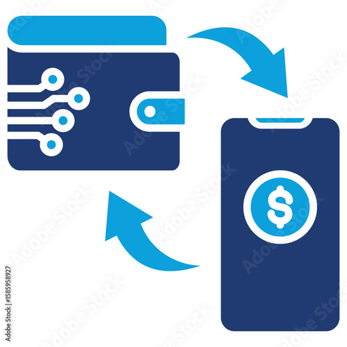 Peer To Peer Transfer Flat Blue Icon