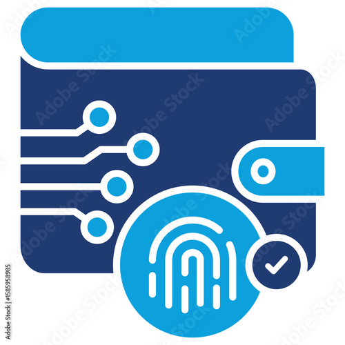 Biometric Authentication Flat Blue Icon