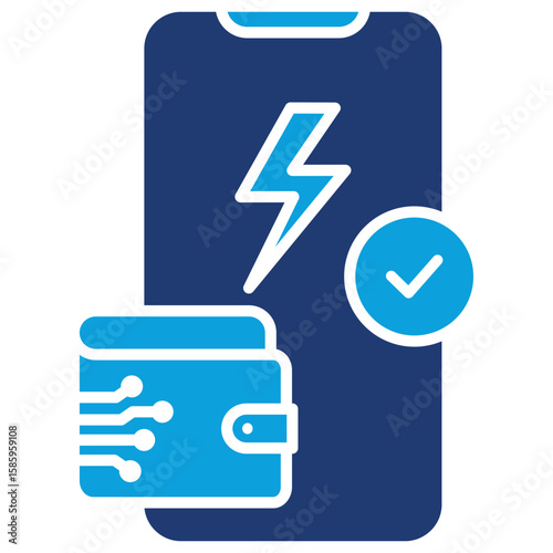 Mobile Recharge Flat Blue Icon