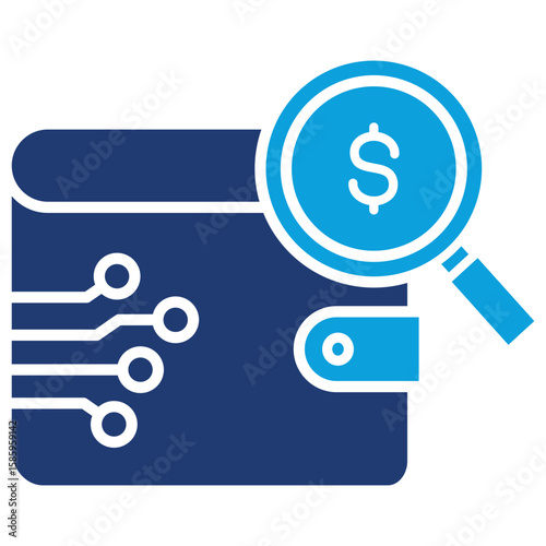 Expense Tracking Flat Blue Icon