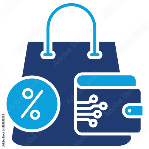 Shopping Discount Flat Blue Icon