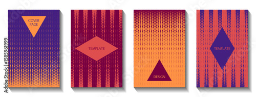 Modern abstract cover templates. Can be customized for magazine layouts. Modern visual flow design. Clean triangle grid in banner format.