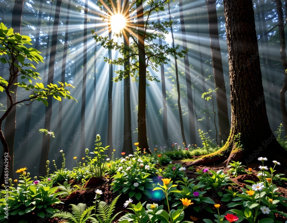 Fototapeta premium a serene forest scene