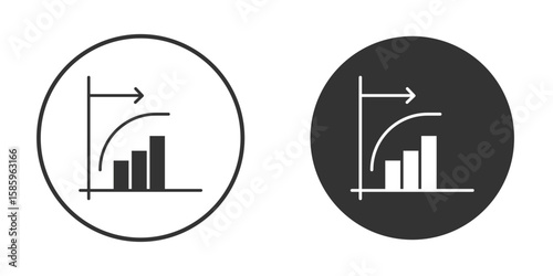 Fotografie Diminishing returns icon flat pictogram for web