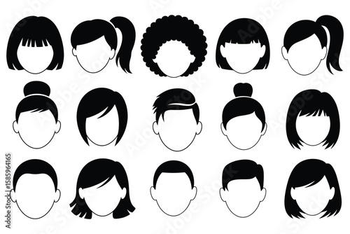 Diverse hairstyles and haircuts black and white bob cut