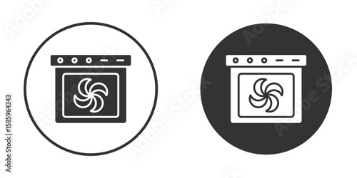 Canvastavla Convection turbofan stove icon flat pictogram for web