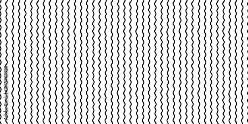 Seamless pattern with hand-drawn vertical wavy lines in black on a white back...