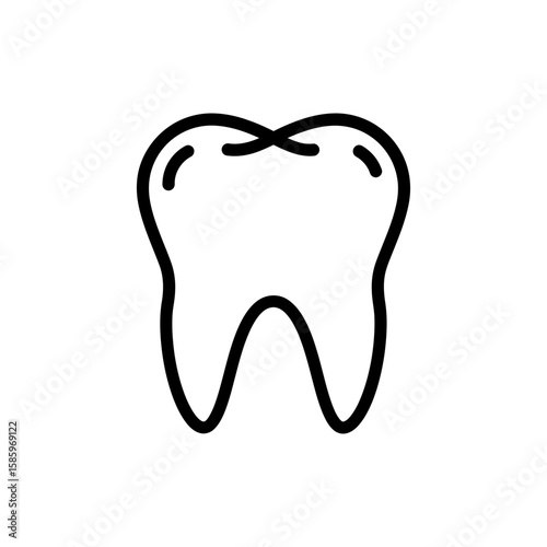 Minimal Line Icon of a Tooth for Dental or Oral Health