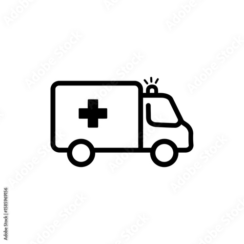 Wallpaper Mural Minimal Line Icon of an Ambulance Vehicle for Emergency Services Torontodigital.ca