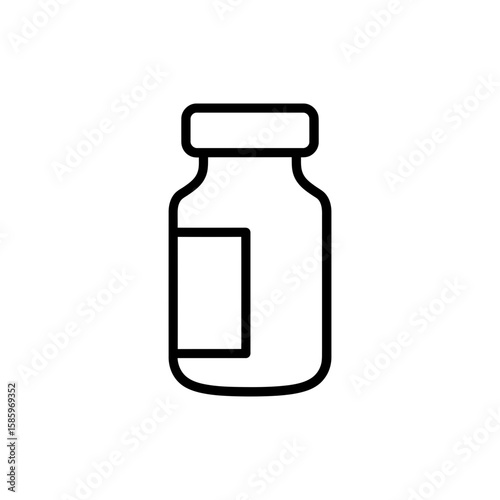 Outline Icon of a Vaccine Bottle for Immunization and Health