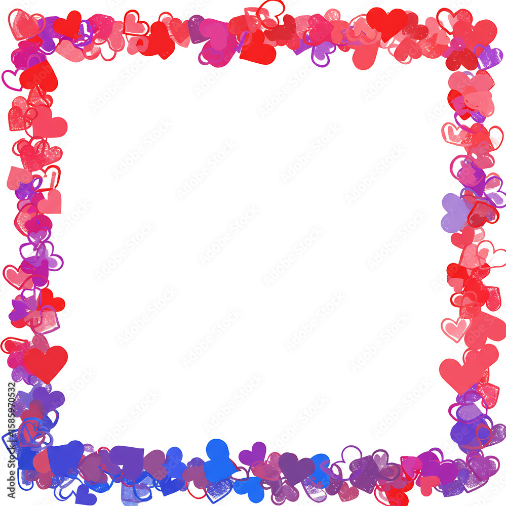 Obraz premium 彩り鮮やかハート枠 愛らしい色合いのグラデーション