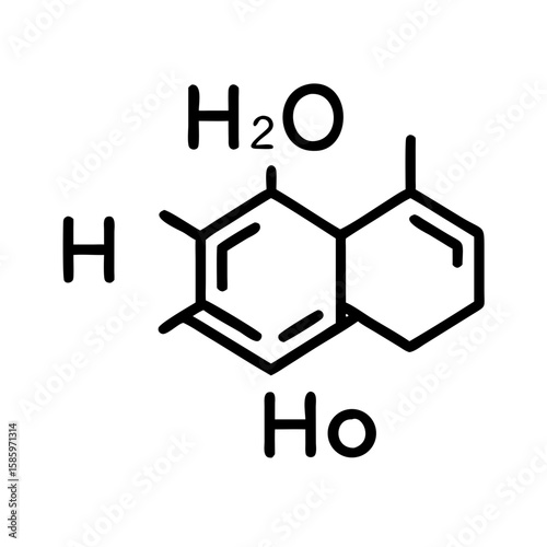 Chemical formula structure of H2O and hydrocarbon compounds  