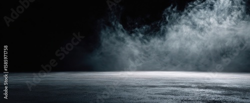 The ethereal ambiance of smoke creating a mysterious dark background