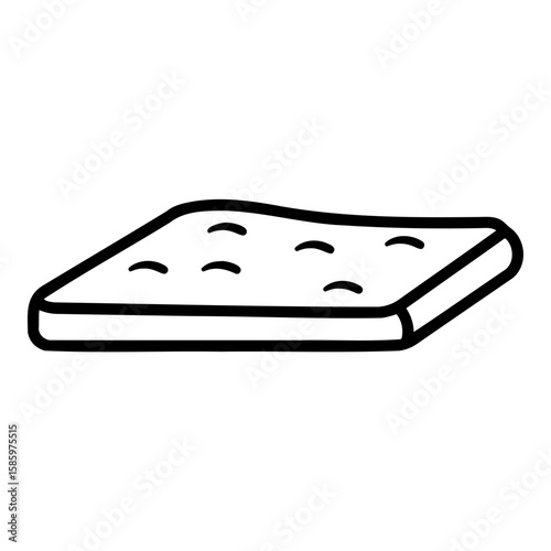 Mattress topper icon with smooth surface on white background, minimalistic design