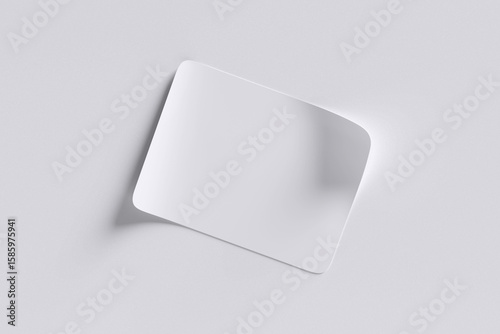white , clear sticker for mockup isolated on white 3D high rendering