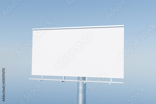 Billboard blank on a highway for advertisement, spring Clear sky for Mockup template presentasion