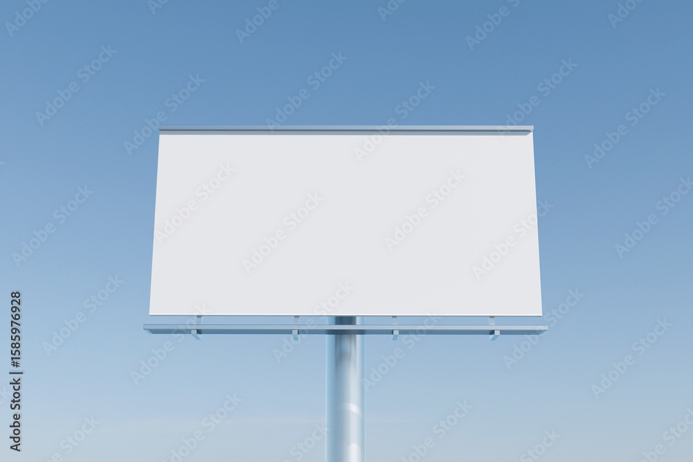 Fototapeta premium Billboard blank on a highway for advertisement, spring Clear sky for Mockup template presentasion