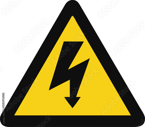 Vektorillustration Warnzeichen Strom Gelbes Dreieck mit Blitz Symbol