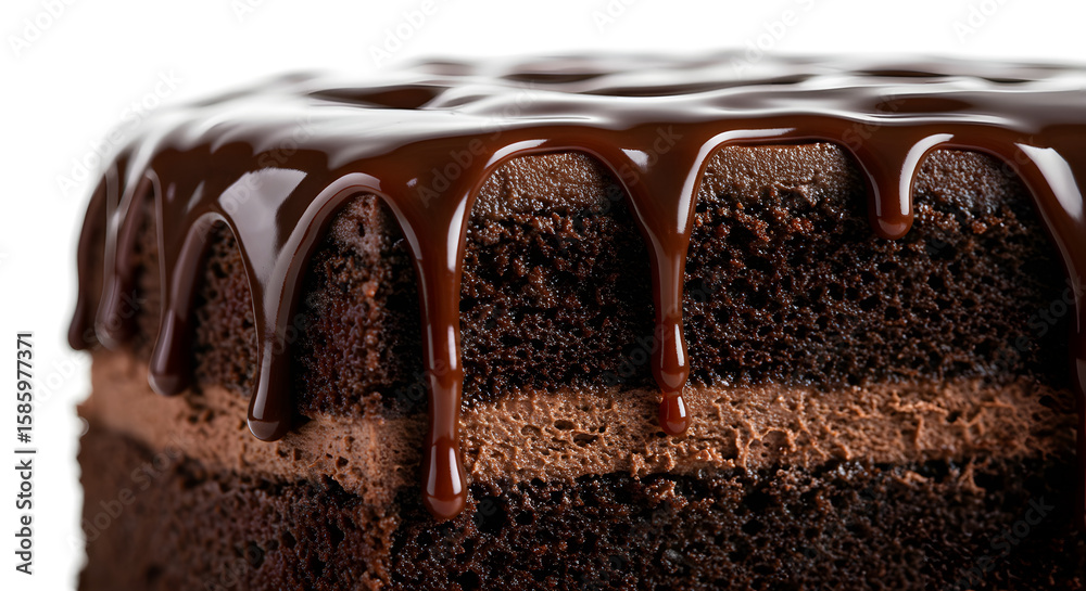 Close-up of decadent chocolate cake with rich texture and dripping sauce – indulgent and tempting dessert image perfect for pastry branding, sweet cravings, menus, and food photography Close-up of decadent chocolate cake with rich texture and dripping sauce – indulgent and tempting dessert image perfect for pastry branding, sweet cravings, menus, and food photography