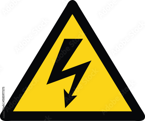 Vektorillustration Warnzeichen Strom Gelbes Dreieck mit Blitz Symbol