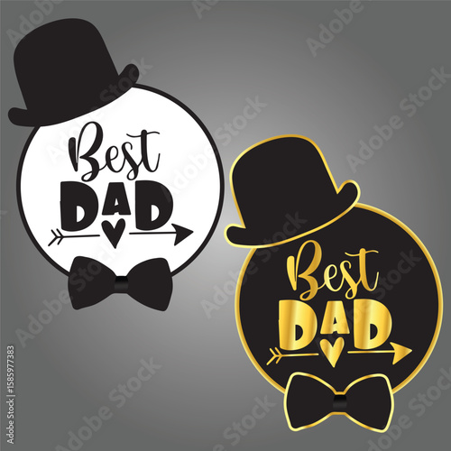 Best Dad Ever Fathers Day vector. Husband Daddy Hero T-shirt retro monochrome design. Happy Father's Day. Vintage hand-drawn style. Funny gift for your dad or grandpa. Vector