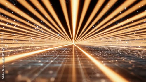Glowing Digital Data Streams and Lines with Futuristic Tech Motion