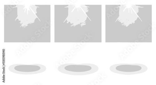 silhouettes with light effects for theater, stage design, or interior decoration themes