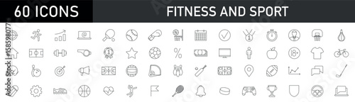 fitness and sport  isolated icons set on white background