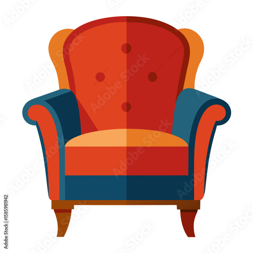 red armchair isolated on white background