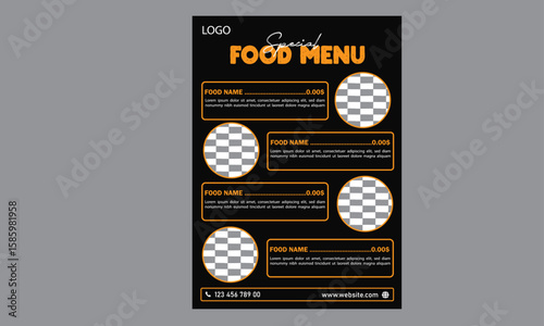 corporate minimal food menu design template 