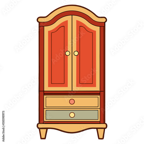 wooden cabinet isolated on white