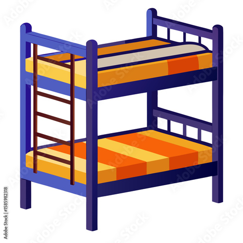bed on a white