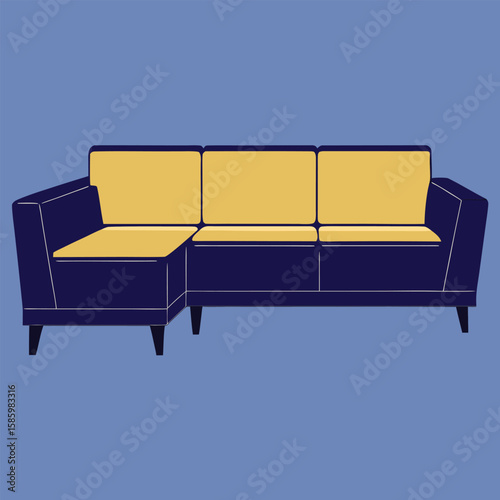L-shaped sectional sofa silhouette"

