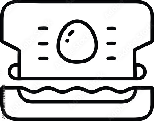 Sandwich maker outline icon for food blog or cafe menu design
