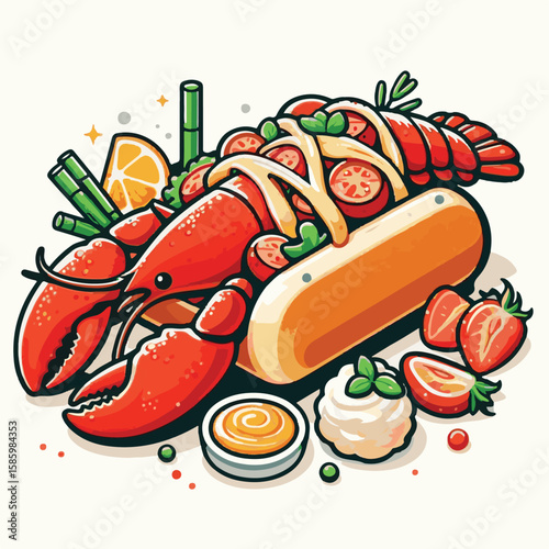 food, lobster, roll, seafood, bun, bread, delicious, restaurant, sandwich, lobster roll, meal, lunch, dinner, new england, background, shellfish, fresh, butter, menu, eat, cuisine, maine, dish, meat, 