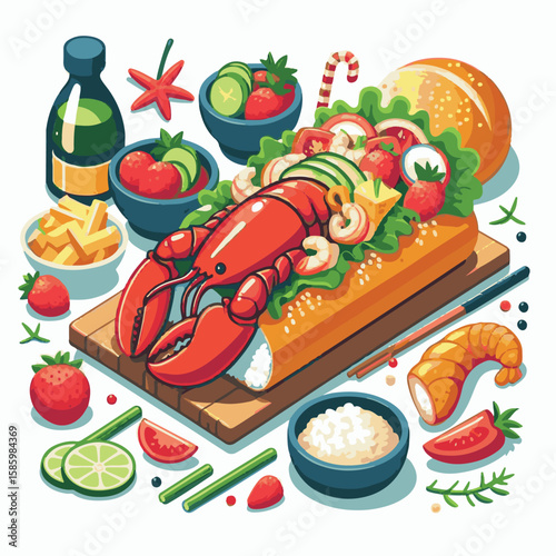 food, lobster, roll, seafood, bun, bread, delicious, restaurant, sandwich, lobster roll, meal, lunch, dinner, new england, background, shellfish, fresh, butter, menu, eat, cuisine, maine, dish, meat, 