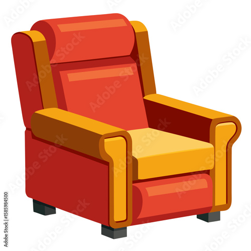 red and yellow armchair