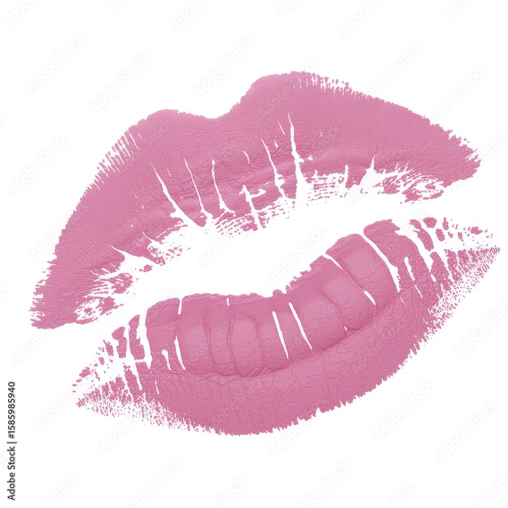 Fototapeta premium Pink lipstick kiss mark beauty