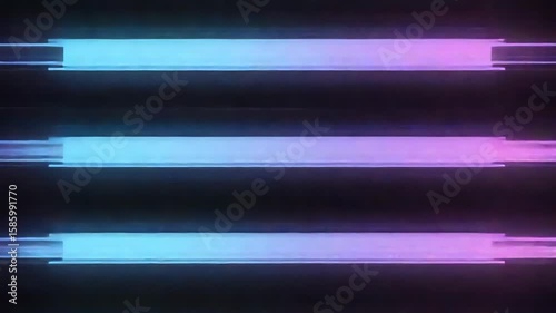 Abstract digital background with horizontal stripes in blue, pink, and black colors. The design features a modern, futuristic aesthetic suitable for technology themes.