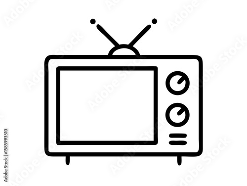 retro television outline illustration