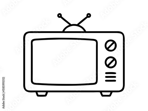 retro television outline illustration