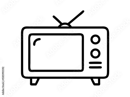 retro television outline illustration