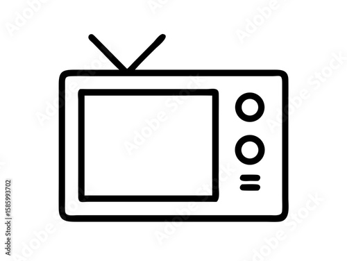 retro television outline illustration
