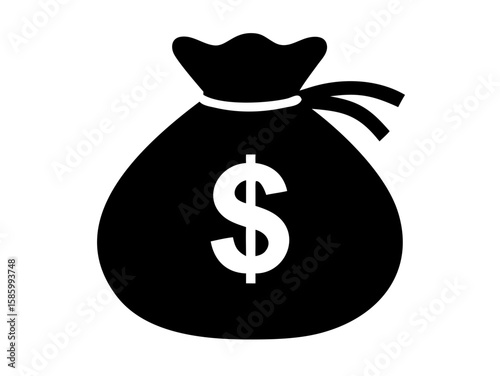 bag with dollar icon vector
