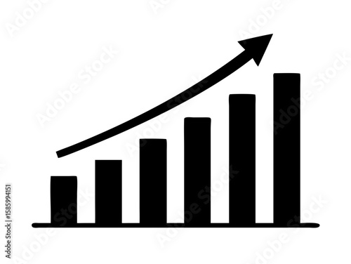 business graph with arrow vector art