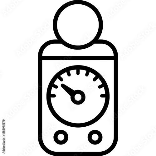 Vintage exposure meter outline icon vector