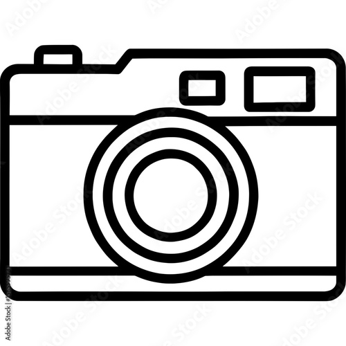 Rangefinder camera outline icon vector